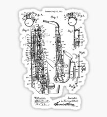 Patent Print Jazz Saxophone 1915 Sticker