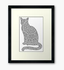 Lámina enmarcada Mandala de gato gris