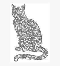 Lámina fotográfica Mandala de gato gris