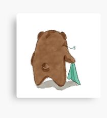 Tired Bear Canvas Print