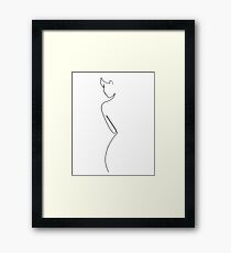 Minimalist female line art Framed Print