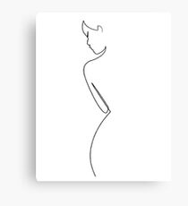 Minimalist female line art Metal Print