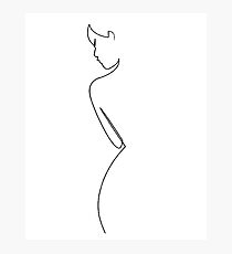 Minimalist female line art Photographic Print