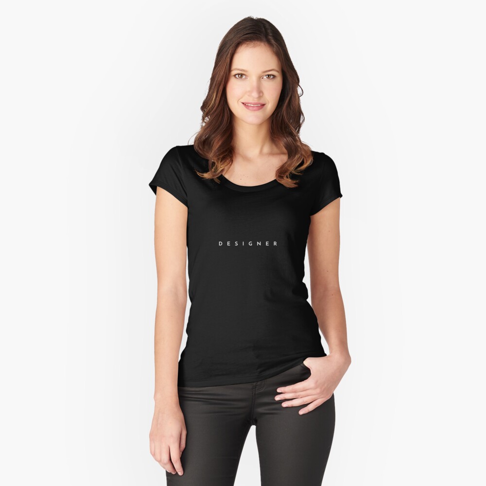 Designer (minimal) Fitted Scoop T-Shirt
