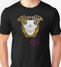 Pit Bull Skull - Gold Unisex T-Shirt