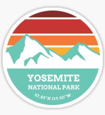 Yosemite National Park Retro Mountain Sticker Sticker