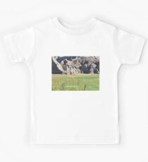 Stand Out- Purple Woolly Verbena Wildflowers and Landscape, Badlands National Park, South Dakota Kids Tee