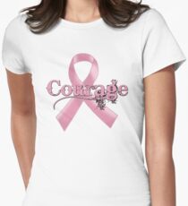 Courage Pink Ribbon Women's Fitted T-Shirt