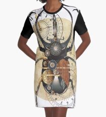 Scarab beetle, steam punk style, Bug Graphic T-Shirt Dress