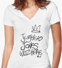 Jughead Jones Wuz Here Women's Fitted V-Neck T-Shirt
