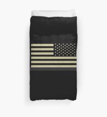 AMERICAN ARMY, Soldier, American Military, Arm Flag, US Military, IR, Infrared, USA, Flag, Reverse side flag, on BLACK Duvet Cover