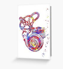 Ear anatomy, Inner ear, Cochlea Histology, Vestibular System Structure, Audiology Greeting Card