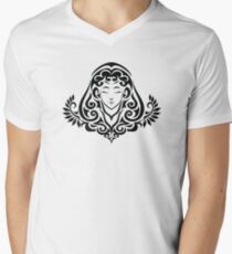 Zodiac Sign Virgo Black Men's V-Neck T-Shirt