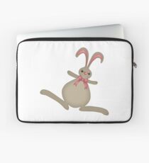 cute cartoon bunny rabbit with pink bow Laptop Sleeve