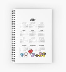 BT21 2019 Calendar Spiral Notebook