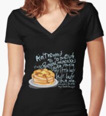 Banana Pancakes Women's Fitted V-Neck T-Shirt
