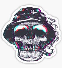 skull glitsh Sticker