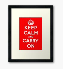 KEEP CALM AND CARRY ON (BLACK) Framed Print