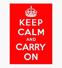 KEEP CALM AND CARRY ON (BLACK) Photographic Print
