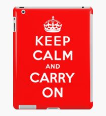 KEEP CALM AND CARRY ON (BLACK) iPad Case/Skin