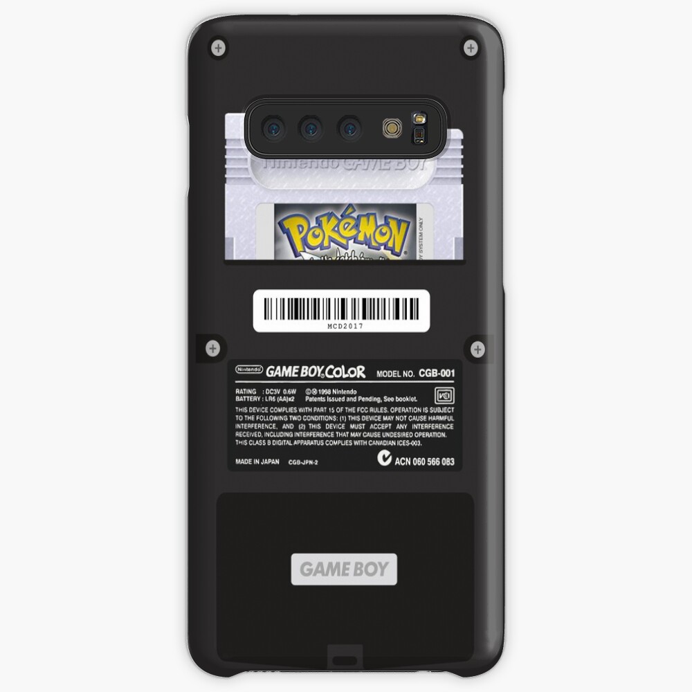 Black Gameboy Color - Silver Cartridge Case & Skin for Samsung Galaxy