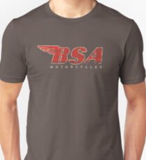 BSA Motorcycle Distressed Design Logo T Shirt Slim Fit T-Shirt
