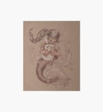 Mermaid mit ihrem Haustier Merbunny Galeriedruck