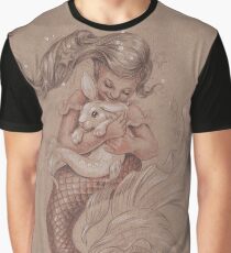 Mermaid mit ihrem Haustier Merbunny Grafik T-Shirt