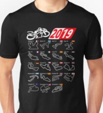 MotoGp Calendar 2019 circuits Unisex T-Shirt