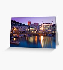 Dartmouth Quayside at night Greeting Card
