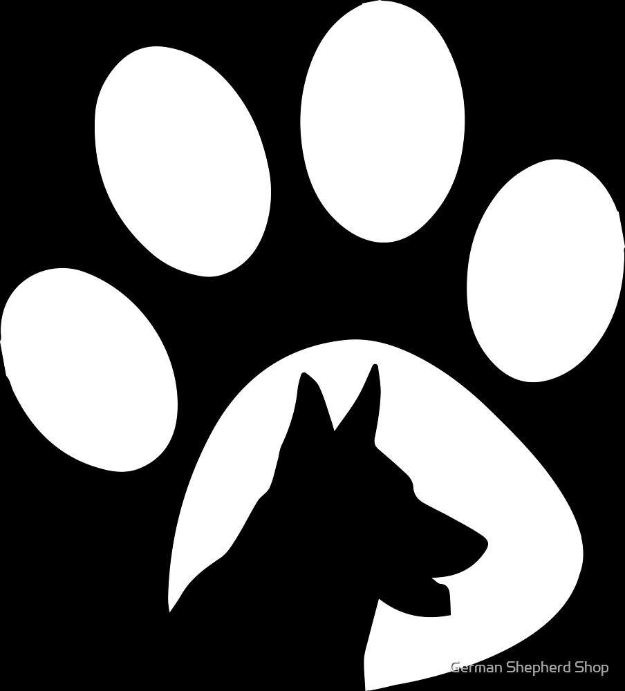"German Shepherd Paw Silhouette" by German Shepherd Shop Redbubble