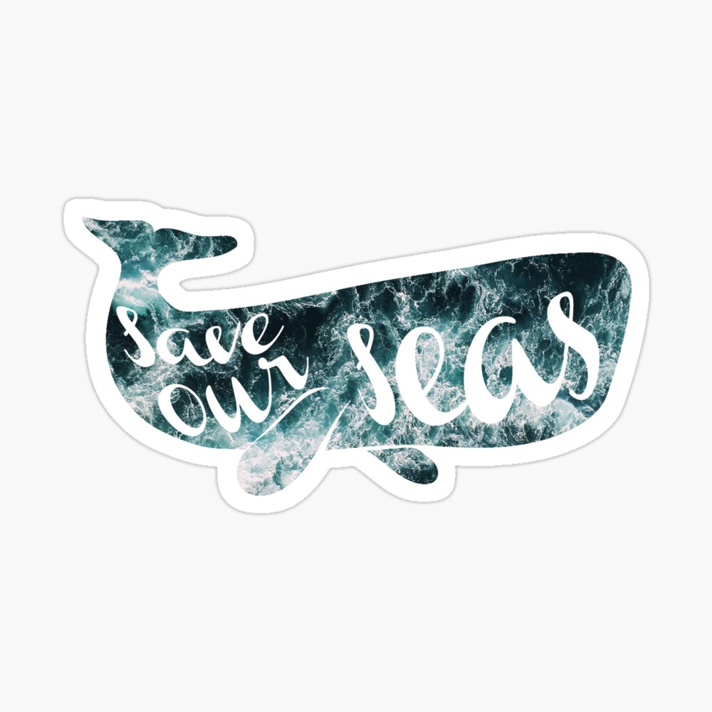 save our seas - ocean whale Sticker