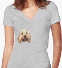 personalised dog Women's Fitted V-Neck T-Shirt
