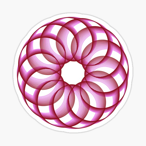 Spirograph with Red Pink Blue Sticker