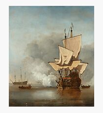 Willem van de Velde II (Dutch Golden Age) "Het Kanonschot (The Cannon Shot)" Photographic Print