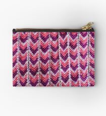 Pink and Purple Woven Bracelet Zipper Pouch