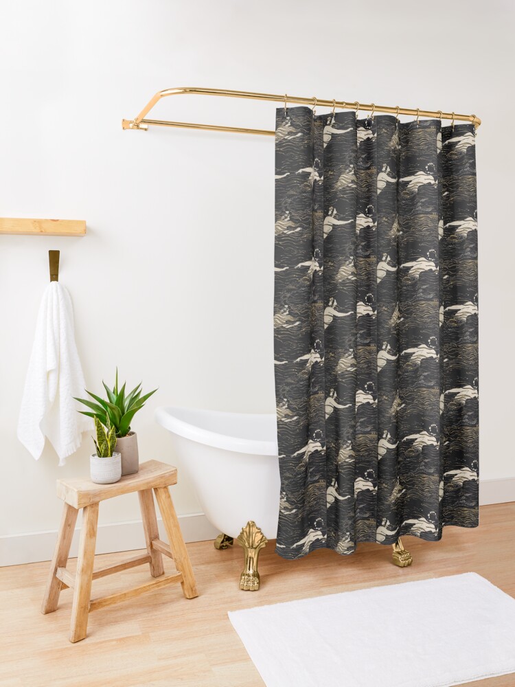 Alternate view of River Nymphs Shower Curtain