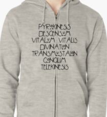 Seven Wonders (black text) Zipped Hoodie