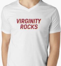Virginity Rocks Weiß oder Schwarz T-Shirt mit V-Ausschnitt