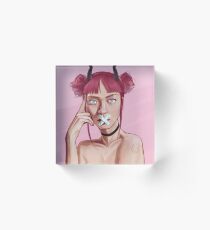 Pink devil Acrylic Block