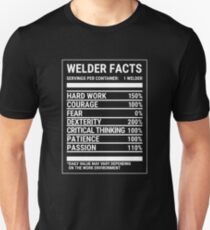 Funny Welder Nutrition Nutritional Facts T-Shirt Unisex T-Shirt