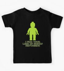 "I Find Your Lack of Bricks Disturbing" by Customize My Minifig Kids Tee