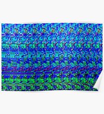 3D Stereogram - Happy Birthday blue Poster