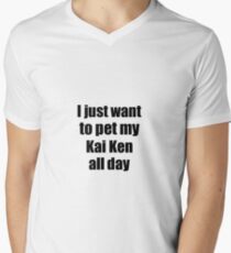Kai Ken Dog Lover Mom Dad Funny Gift Idea Men's V-Neck T-Shirt