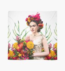 Frida Kahlo, Frida, Kahlo, flowers, bouquet, Marigolds, Mexican art Scarf