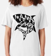 Mama Shark (Baby Shark) - Minimal Lyrics Shirt Slim Fit T-Shirt