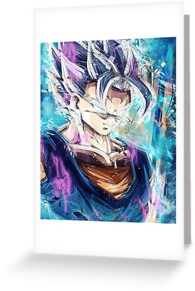 Vegito Ultra Instinct Greeting Card By Visionyst Redbubble