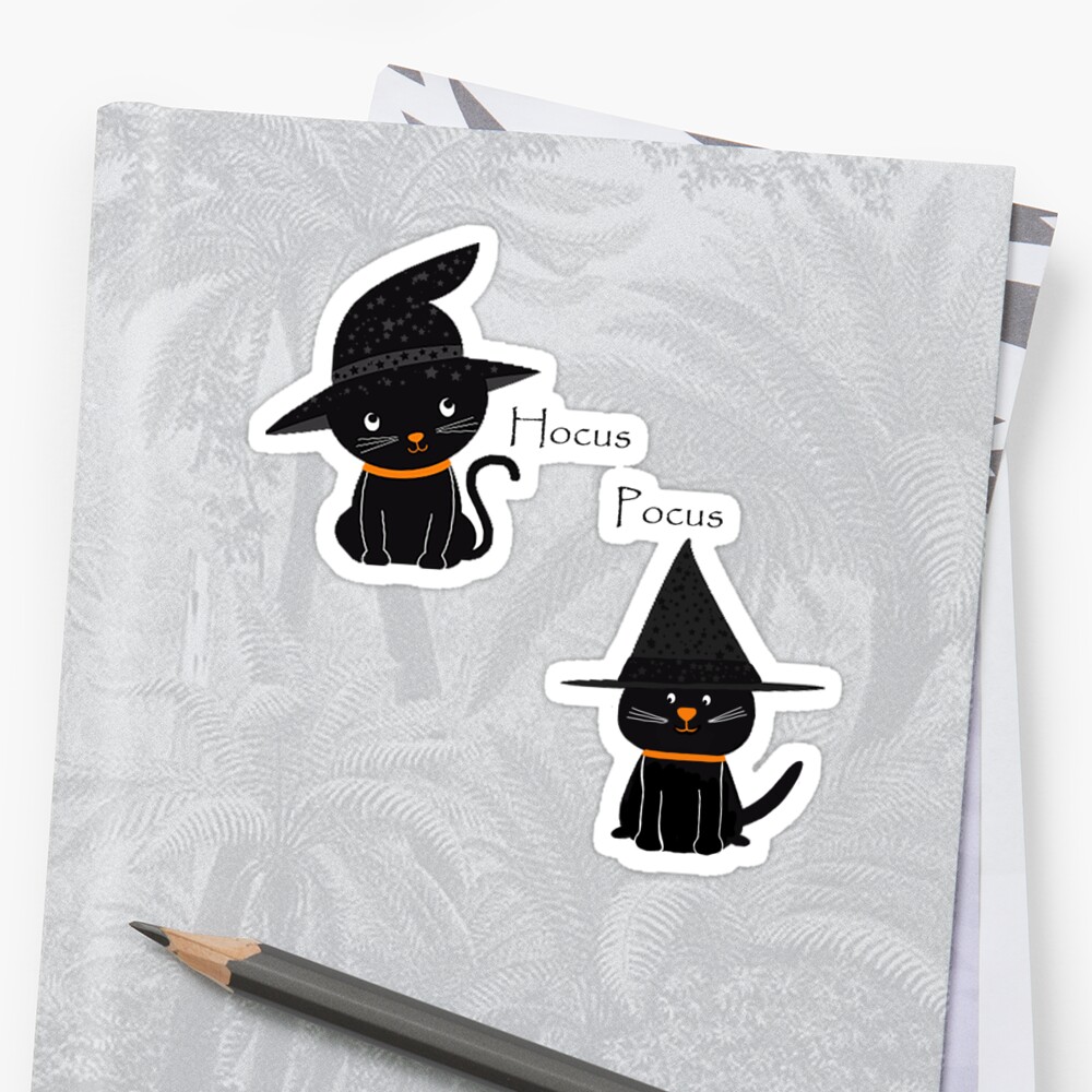 Download "Hocus Pocus Black Cats" Sticker by Swigalicious | Redbubble