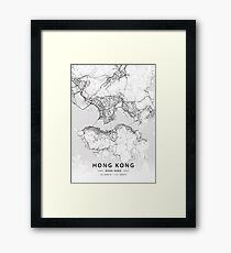 Hong Kong, Hong Kong Light Map Framed Print