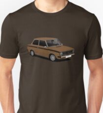 DAF 66 Saloon - Super Luxe - car illustration - brown with black stripe Slim Fit T-Shirt